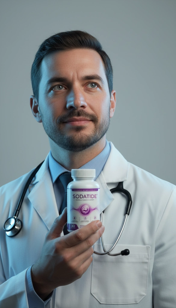 Sodatide medical research expert reviewing gut-microbiome formulation for natural weight loss supplement